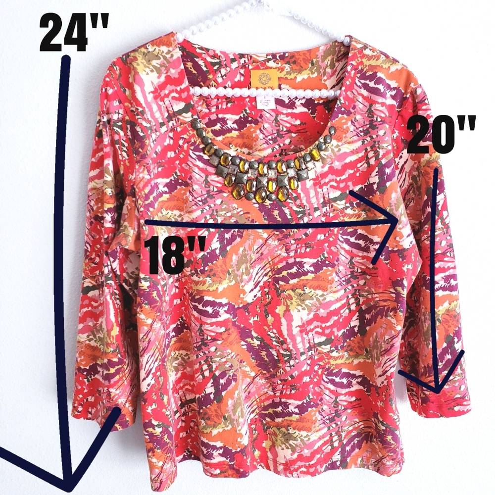 Ruby Rd. | Jeweled Neckline Size Large - Picture 4 of 6
